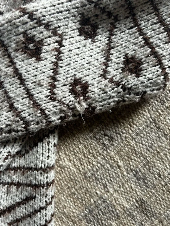 Element Cream-Trimmed Brown Marled Knit Sweater - Picture 4 of 4